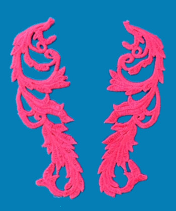 Fluorescent lace 22x8cm - FLUORESCENT FUXIA